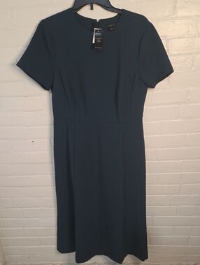 Ann Taylor Teal Short Sleeve Midi Dress NWT